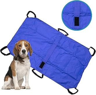 Blue Animal Stretcher Pet Trolley, 47 * 29 Inch, Max 132.27lbs Capacity, Ideal for Large Dog Breeds, Veterinary Transport, Pet Emergency Care (Blue)