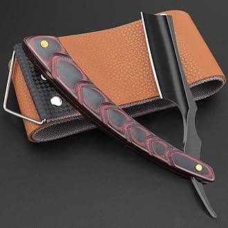 Straight razors for men,Straight Edge Barber Razor Premium Stainless Steel Shaver Razor with Shaving Strop for Men Home (NO.186-1)