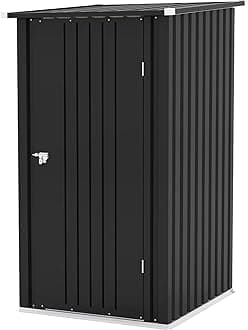 3 x 3 FT Outdoor Storage Shed,Small Garden Tool Storage Shed with Sloping Roof and Single Lockable Door, Outdoor Shed for Backyard Garden Patio Lawn