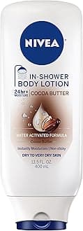 NIVEA Cocoa Butter In Shower Lotion, Water Activated In Shower Moisturizer for Dry Skin to Very Dry Skin, 13.5 FL OZ Bottle