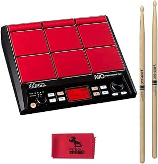 ddrum NIO 9-Pad Drum-Trigger Percussion Pad, 30 Preset Kits, MIDI I/O w/Drumsticks & Cloth