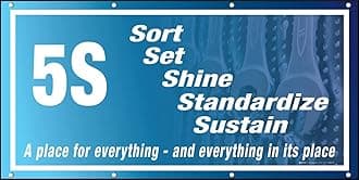 5S A Place for Everything - and Everything Sign Board, Foam Board Fixed with PVC Waterproof Sticker and doubleside Tape