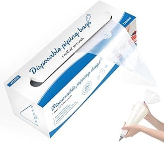 100 PCS Disposable Piping Bag, Large 18 inch Thick Transparent Plastic Pastry Bags, Reusable Icing Bags for Cake Decoration and Cookies Biscuits Baking