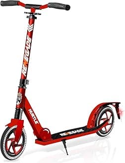 Hurtle Renegade Kick Scooter for Kids, Teenagers & Adults - 2-Wheel Folding Scooter with Adjustable T-Bar Handlebar - Alloy Anti-Slip Deck