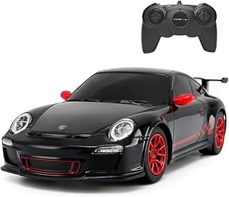PowerTRCRadio Remote Control Car Porsche 911 GT3 RS Sports Car for Kids and Adults Age 6-12 Years 1:24 Scale (Black) Officially Licensed, Birthday Ideas