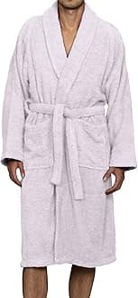 Superior Unisex Egyptian Terry Cotton Small Bath Robe, Lavender, Long-Staple Combed