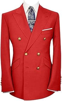 Wemaliyzd Men's Double Breasted Suit Business Fashion Sport Coats for Men