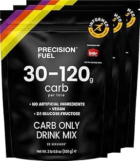 - Precision Fuel PF Carb Only Drink Mix - High Carbohydrate Powder for Energy, Vegan, 120g Carbs per Litre - Mild Citrus Flavor (3-Pack)