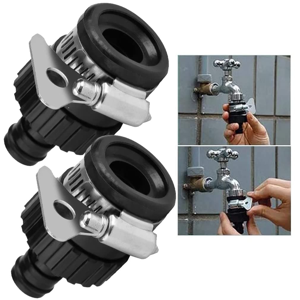 2 Pack Universal Tap Connector Adapter Hose Pipe Fitting for Kitchen Gardening Car Washing