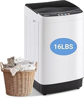 Stopsad Full Automatic Washing Machine, 1.3 Cu. Ft. Portable Washer and Spinn...