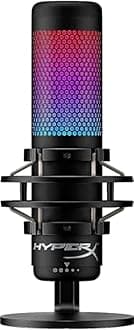 HyperX Quadcast S RGB USB Condenser Omnidirectional Microphone for Pc, Ps4 and Mac, Gaming, Streaming, Podcasts, Twitch, YouTube, Discord (Hmiq1S-Xx-Rg/G, Black)