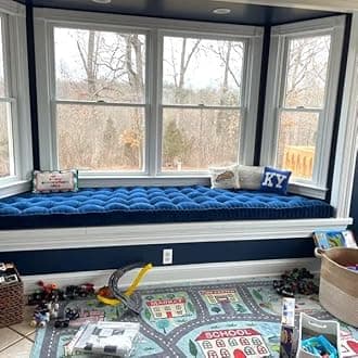 Quilt Cotton Khadhi Bed Mattress, 72x30x5 Inches, Quilted Foldable Floor Single Bed (Canvas Navy Blue Box Floor Mattress)