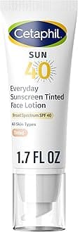 CETAPHIL Everyday Sunscreen Tinted Lotion for Face, 1.7 fl oz, 100% Mineral UVA/UVB Filters: Titanium Dioxide & Zinc Oxide, SPF 40, For Sensitive Skin