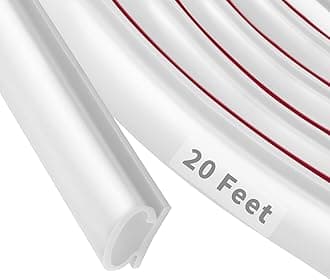Door Seal Strip Rubber Self Adhesive Back D Shape Door Seal Seal for Door Frame Insulation Large Gap Easy Cut to Size 6M White