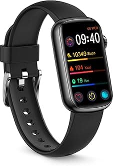 FITVII Slim Fitness Tracker With Blood Oxygen Spo2,Blood Pressure,24/7 Heart Rate&Sleep Tracking,Ip68 Waterproof Activity Trackers&Smart Watches With Step Tracker,Pedometer For Women Kids,Black