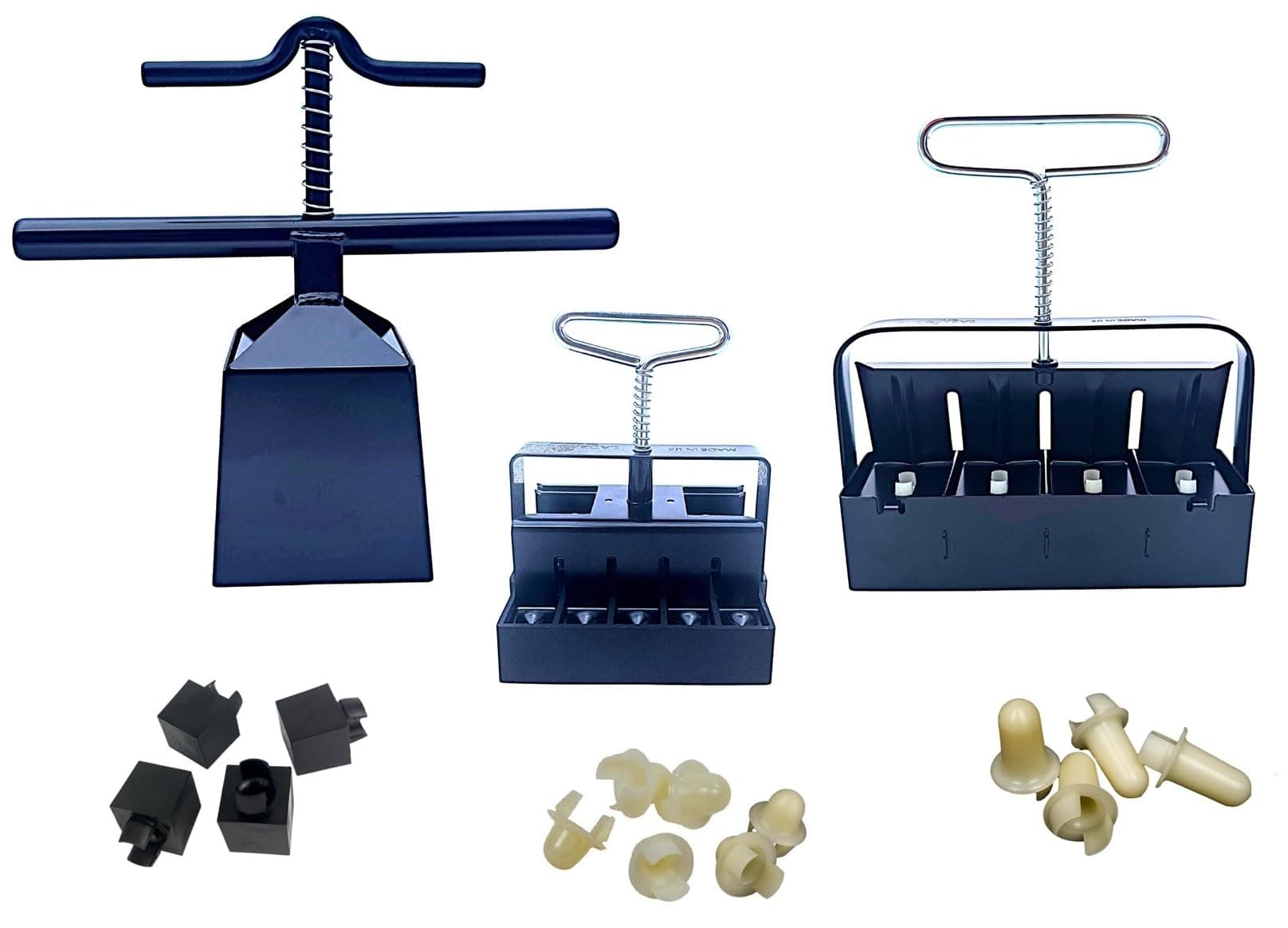 Ladbrooke Authentic Soil Block Maker - 6-Pc. Master Grower Nesting System Includes Maxi, Mini 4, Micro 20, Cubic Inserts, Dowel Pins, and Seed Pins, Made in England