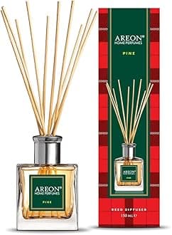 Areon Home Luxury Perfume Reed Diffuser + 10 Rattan Reeds, Pine 50 ml