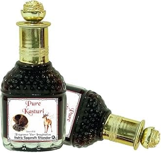INDRA SUGANDH BHANDAR Attar for Men|Women|Religious Use Real and Pure Kasturi Deer Musk 25ml Roll On Attar Oil 24 Hours Freshness Long Lasting Perfume Pack