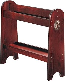 HOTCAN Pine Wood Saddle Rack – Ideal Saddle Stand for Western Horse Gear and Horse Tack Organizers, Suitable for Displaying Trophy Tack at Home - Red Mahogany