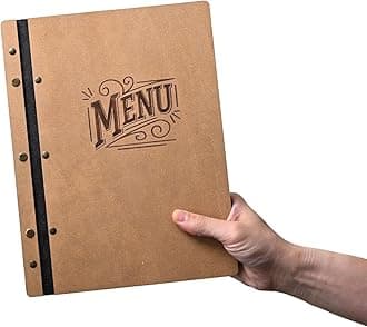 Inko Horeca - Wooden Menu Holder 11.8 х 9 inch - Menu Book for Restaurant - Hard Folding Menu Covers - Wooden Cafe Menu Folder Book for Bar - Bar Menu Sign (Oak)