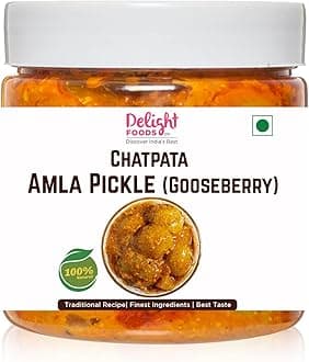 Delight Foods Chatpata Amla Achaar 350g | Punjabi Gooseberry Pickle | Indian Preserve, Chutney, UppinKai, Chakna