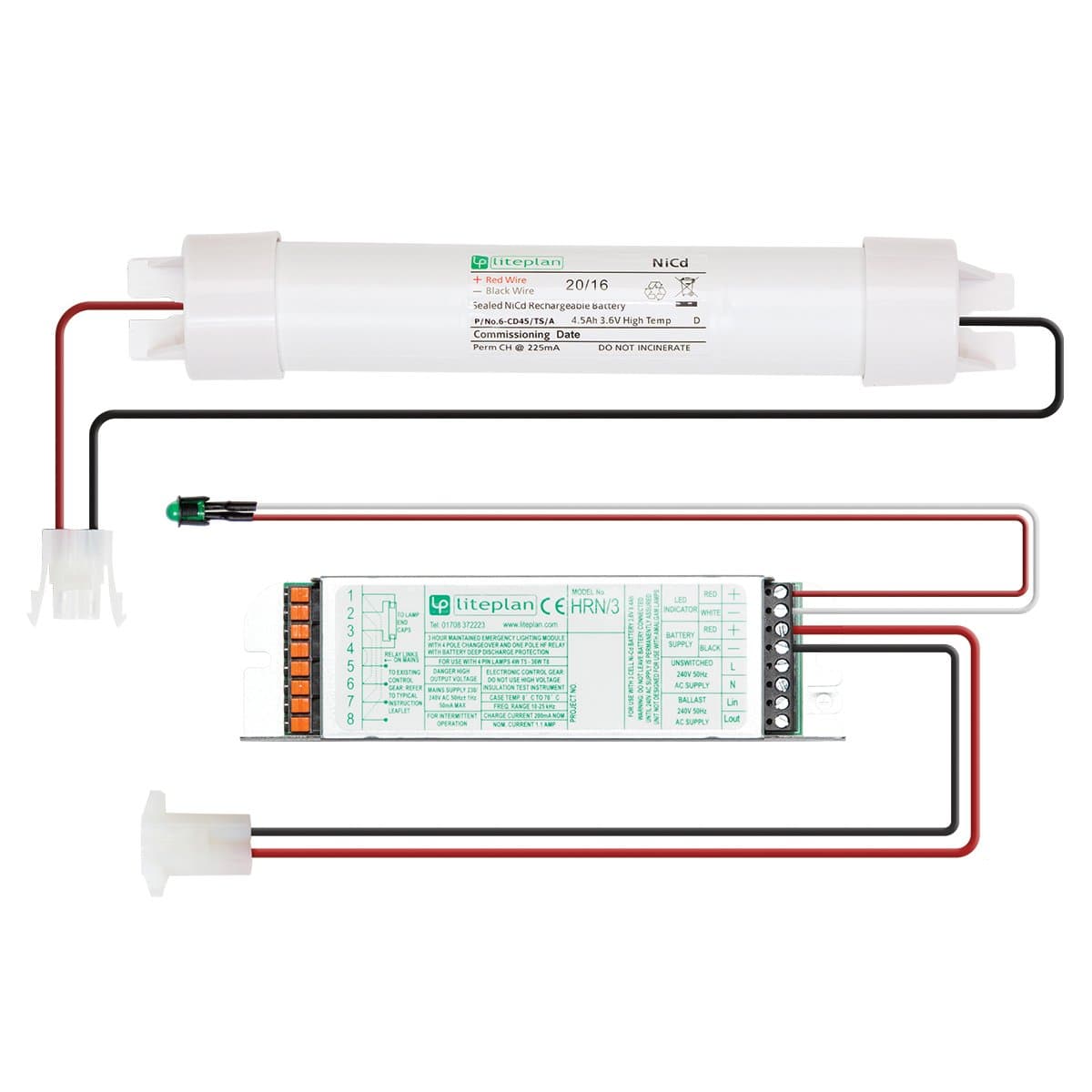 Liteplan HRN3 Emergency Conversion Kit (Invertor + 3 Cell Battery + LED)
