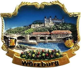 Wuerzburg Germany Refrigerator Magnet Tourist Souvenir Fridge Decoration 3D Magnetic Sticker Hand Painted Craft Collection