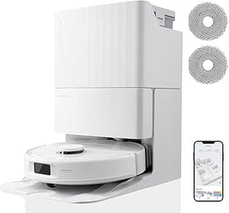 Qrevo Pro Robot Vacuum Cleaner with FlexiArm Side Brushes, Robot Vacuum Cleaner with Automatic Station Support Washing Mops with Hot Water & Intelligent Rework 7000 Pa