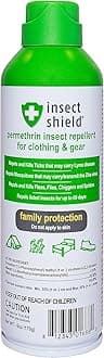 Insect Shield Premium Permethrin Spray - Tick, Flea, Fly, Mosquito, Chigger, Spider & Bed Bug Repellent for Clothing, Gear, Furniture, & Tents, Last up to 60 Days, Clear, 6 Oz Aerosol
