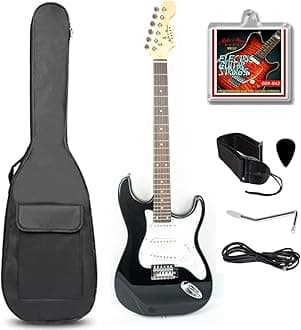 Mike Music Electric Guitar and Accessories with Guitar Bag, Electric Guitar String Set, Cable, Allen Keys, Guitar picks