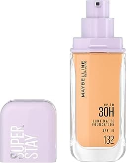 Maybelline New York Superstay 30H Lumi Mat Long Lasting Liquid Make-Up Extremely Resistant Luminous Matte Finish Enriched with Amino Acids for All Skin Types 132