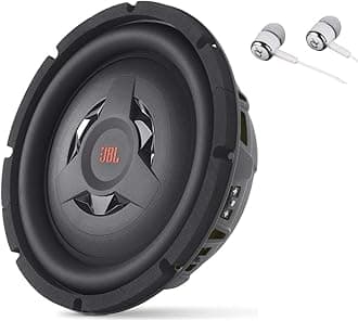 JBLClub WS1200 12" Shallow Mount subwoofer w/SSI (Selectable Smart Impedance) Switch from 2 to 4 ohm Bundled with Alphasonik Earbuds