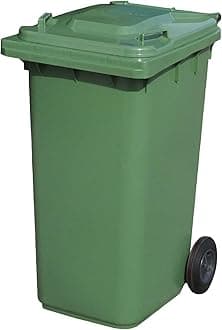 Green 240 ltr Wheelie Bin - Standard Size Household Wheelie Bin (For Many Councils) - Tough & Durable - For All Your Outdoor Rubbish & Recycling - EN840 Certified & Tested