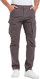 Men's Cargo Pants Slim Fit with Articulated Knees