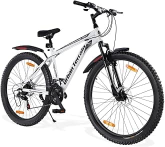 Urban Terrain Galaxy Ultra Multispeed High Performance Mountain Cycles for Men with Front Suspension and Dual Disc Brake MTB Bike 26T (21 Speed, White)