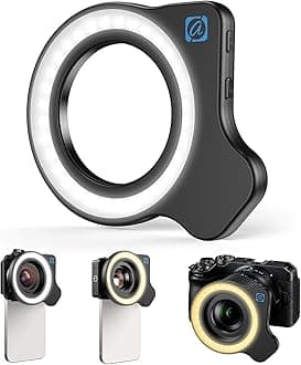 APEXEL 37/52mm Macro Lens Fill Light with Thread, 45 Light Combinations, Suitable for HB100 & ZM100 Zoom Macro Lenses for Mobile Phones