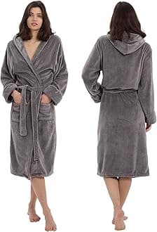 - Bathrobe for Women Super Soft Plush Fleece Spa Shower Bath Gown for Women-Knee Length Lightweight Robes and Microfiber