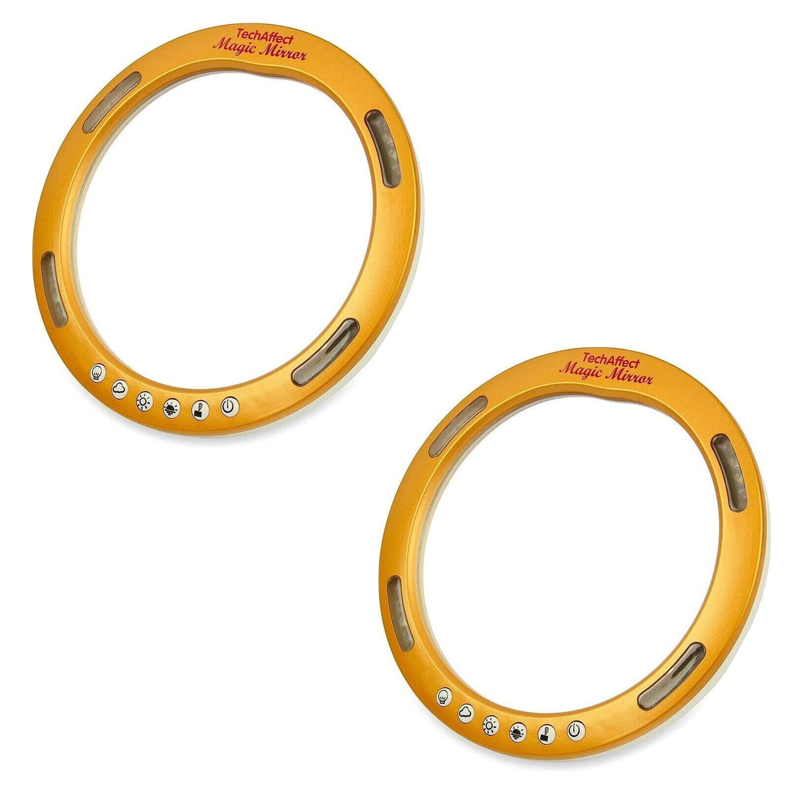 TechAffectLight Up Compact Mirrors - Handbag Vanity Magnifying Mirrors with Light - 2 pack