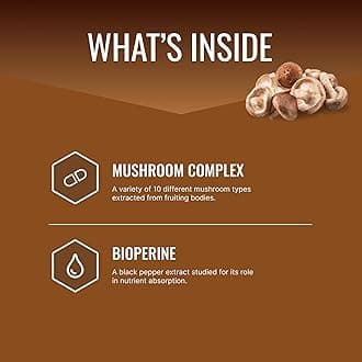 Approved Science Mushroom Complex - Support The Immune System and Cognitive Function - with Lion’s Mane, Chaga, Reishi, Turkey Tail, Shiitake, Oyster, and More - 60 Capsules - Vegan
