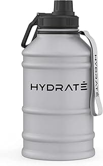 HYDRATE74 Oz Stainless Steel Water Bottle - BPA Free Metal Water Bottle for Gym, Exercise - Water Jug with Convenient Nylon Carrying Strap and Leak-Proof Screw Cap Water Bottles for Men, Women, Adult
