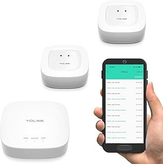 Water Leak Starter Kit: Hub + 2 Leak Sensor 1 (Silent), LoRa Long-Range, App/SMS/Email Alerts, D2D Offline Triggers, 2 AAA Up to 5-Year Battery, Compatible with Alexa/IFTTT/Home Assistant