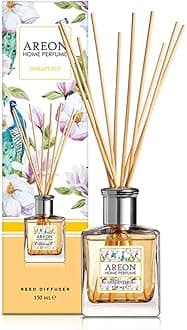 Areon Home Luxury Perfume Reed Diffuser + 10 Rattan Reeds, Osmanthus 150 ml