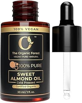 100% Plant Based Almond Oil - Sweet Almond Oil for Hair & Skin - Cold Pressed Organic Body Oil for Glowing Skin - Pure Almond Oil for Face & Massage