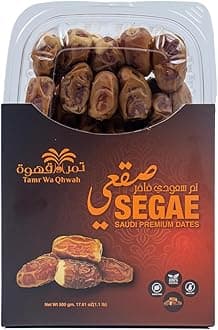 Tamr Wa Qhwah Segae Saudi Dates - Naturally Sweet Soft, No Additives, Healthy Delicious, Perfect with Arabic, Coffee, 500g