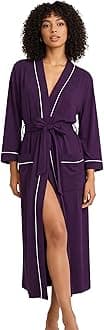 HEARTNICE Womens Cotton Robe, Soft Kimono Spa Knit Long Bathrobe Lightweight Loungewear