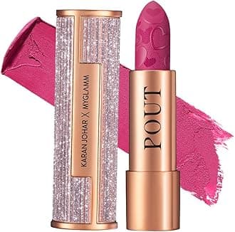 MyGlamm POUT by Karan Johar Intense Matte Plumping Lipstick - Controversial Pout (Fuschia Pink Shade) | Highly Pigmented, Long Lasting, Lightweight, Creamy Matte Lipstick For Lip Makeup (4g)