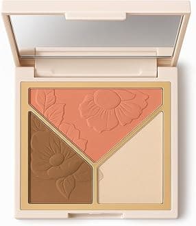 3-in-1 Highlighter Makeup Palette – Contour, Blush & Glow Kit with Matte & Shimmer Finish – Silky Pressed Powder for Face, Cheekbones, Eyes – Long-Lasting, Waterproof, Cool Toned, Travel-Friendly