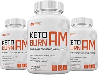 (Pack of 3) Keto Burn AM Morning Ketogenic Weight Management, Keto Burn Pills for Men and Women, 180 Capsules, 3 Months Supply