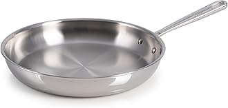 Pro Tri-Ply Fry Pan, Stainless Steel Pan 12 inch, Induction Cookware, Oven Safe 500F, Fast & Even Heat, Professional Quality & Durability, Skillet, Cookware, Silver