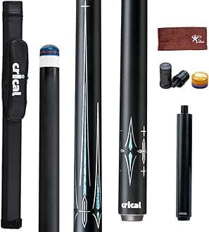 Carbon Fiber Pool Cue 12.5mm Tip 58-inch Professional Pool Sticks for Adults Full Carbon Technology Low Deflection Billiards cue Pool Cue Set (Easy to Control, Pro Taper, Ultra-Smooth)